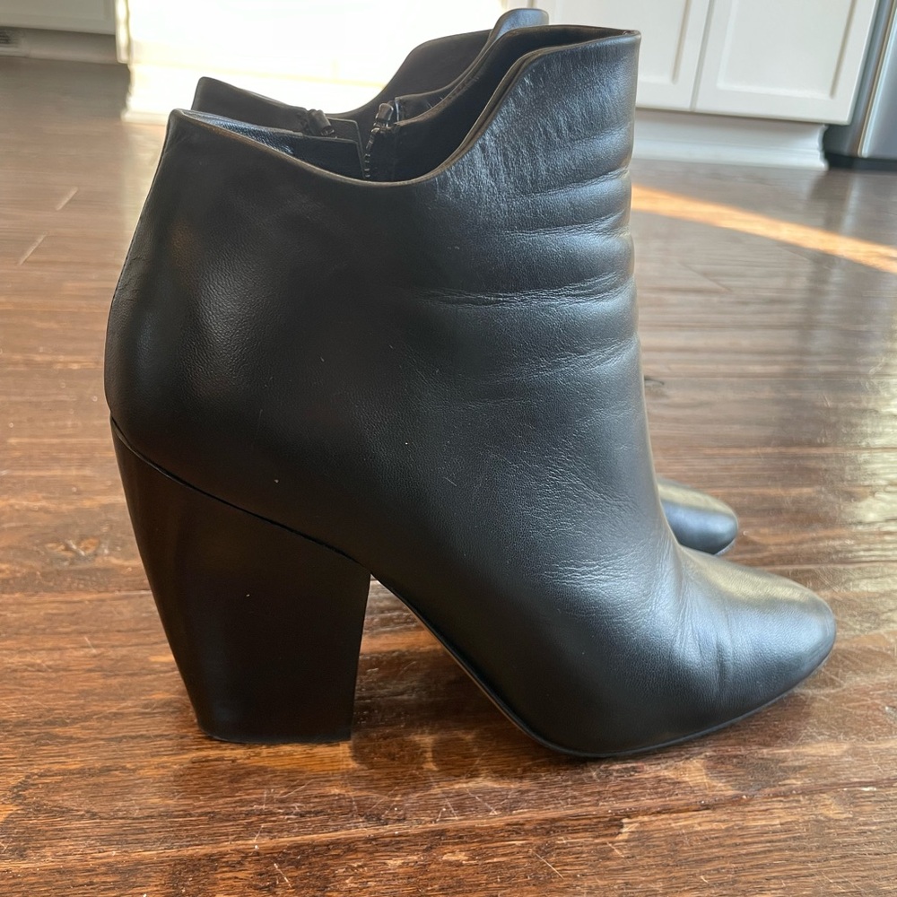 M. Gemi Black Leather Ankle Booties